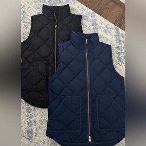 2 J.Crew Quilted Puffer Vests. Navy and Black XS